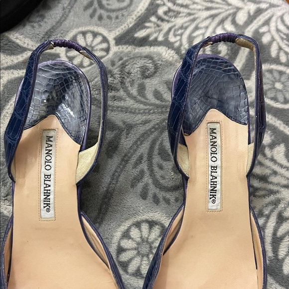 Manolo Blahnik Alligator Carolyne Slingbacks Size 40.5 EU - Picture 3 of 8